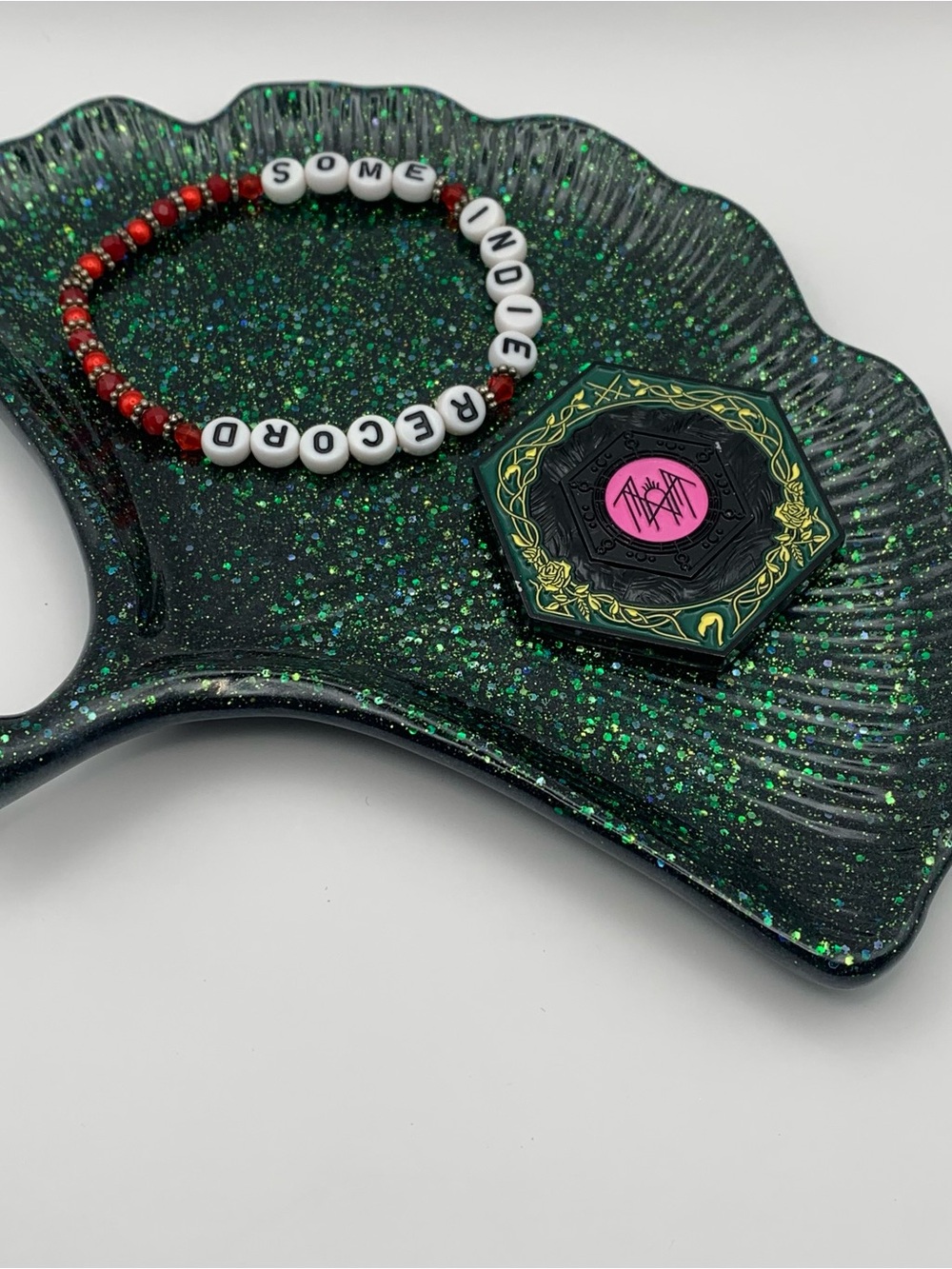 Green Glitter- Under the sea inspired- Trinket Tray